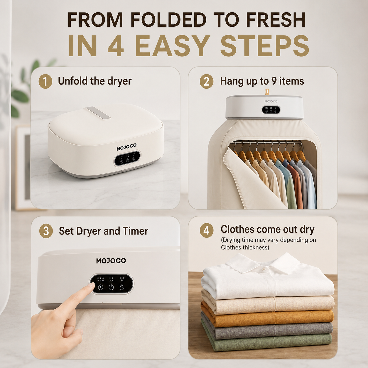 Portable electric clothes dryer