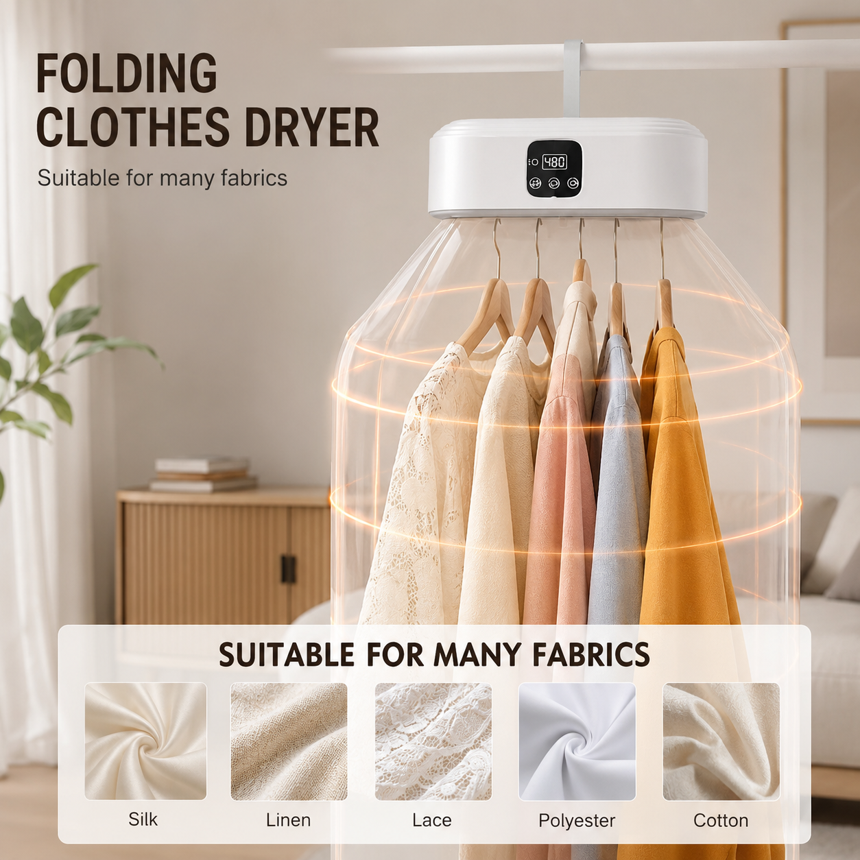 Portable electric clothes dryer