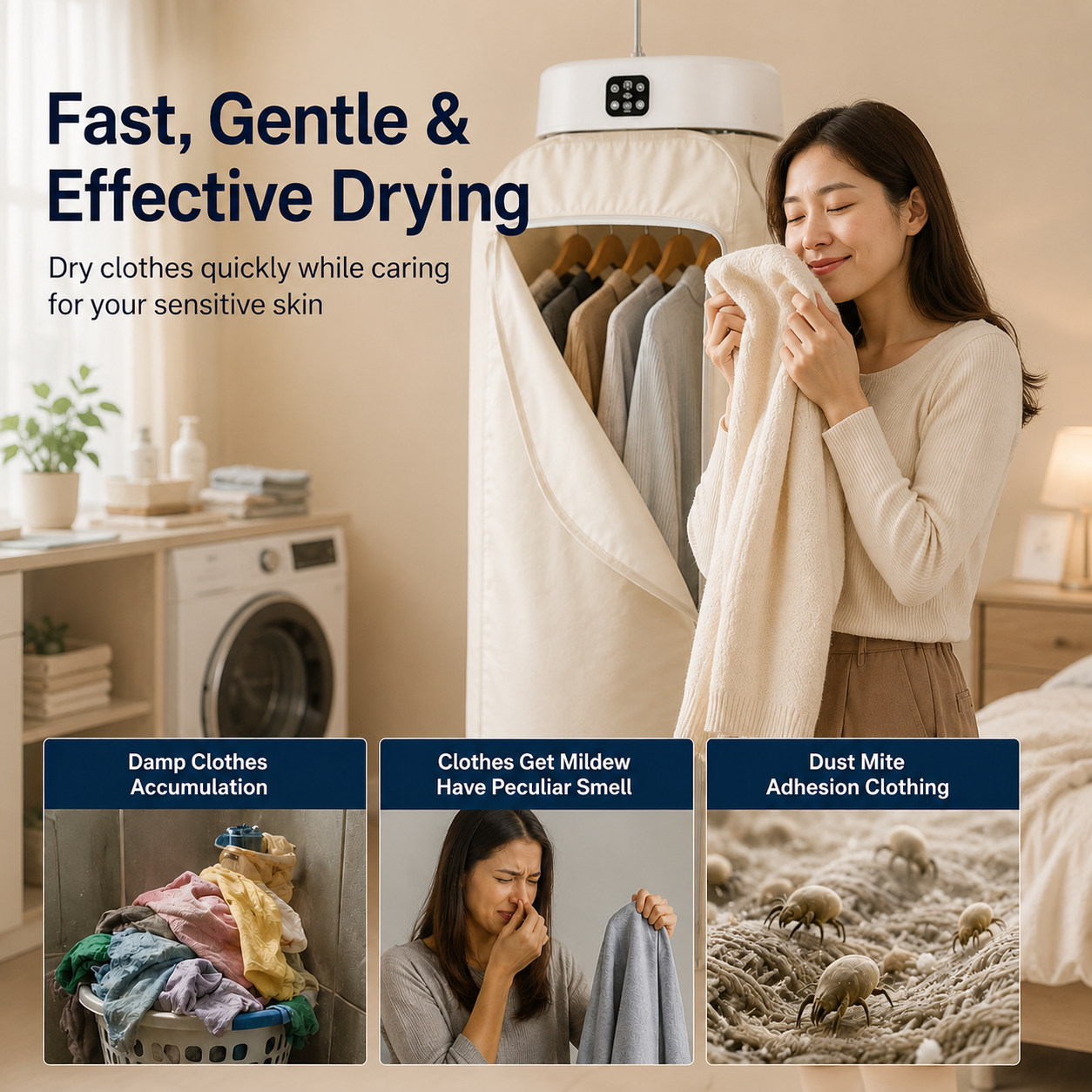 Portable electric clothes dryer